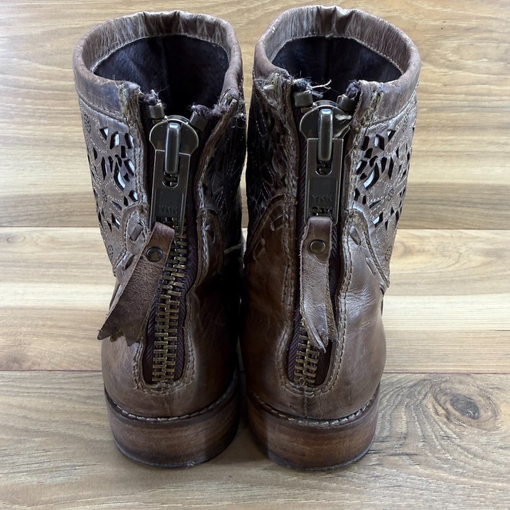 Corral Indie Spirit Boots Womens 9 M Brown Inlay Back Zip Ankle Boho - Picture 8 of 12